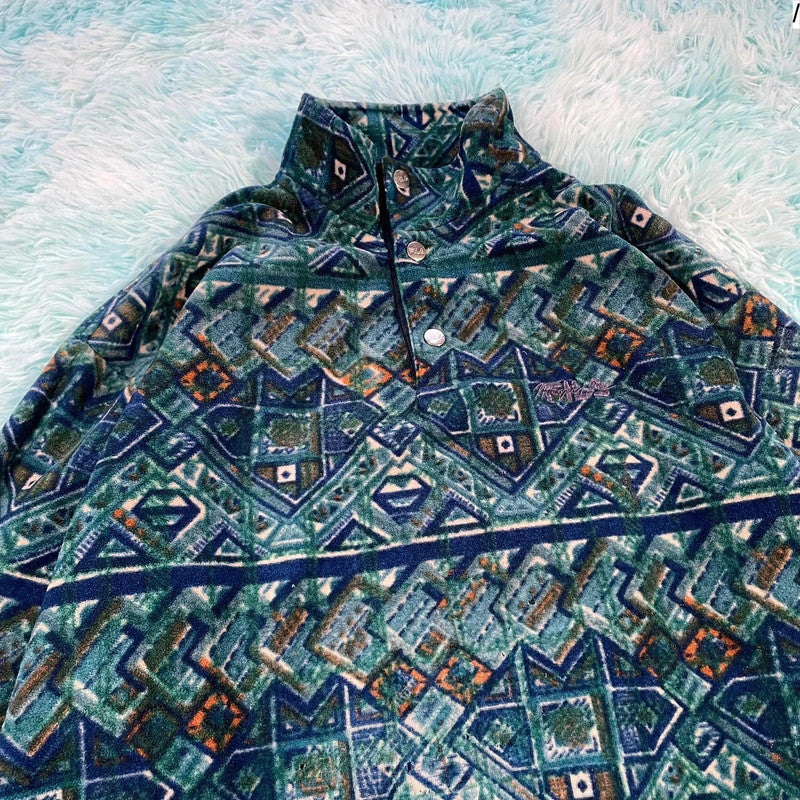 Vintage 90s Green Fila Magic Line Funky Fleece - Medium