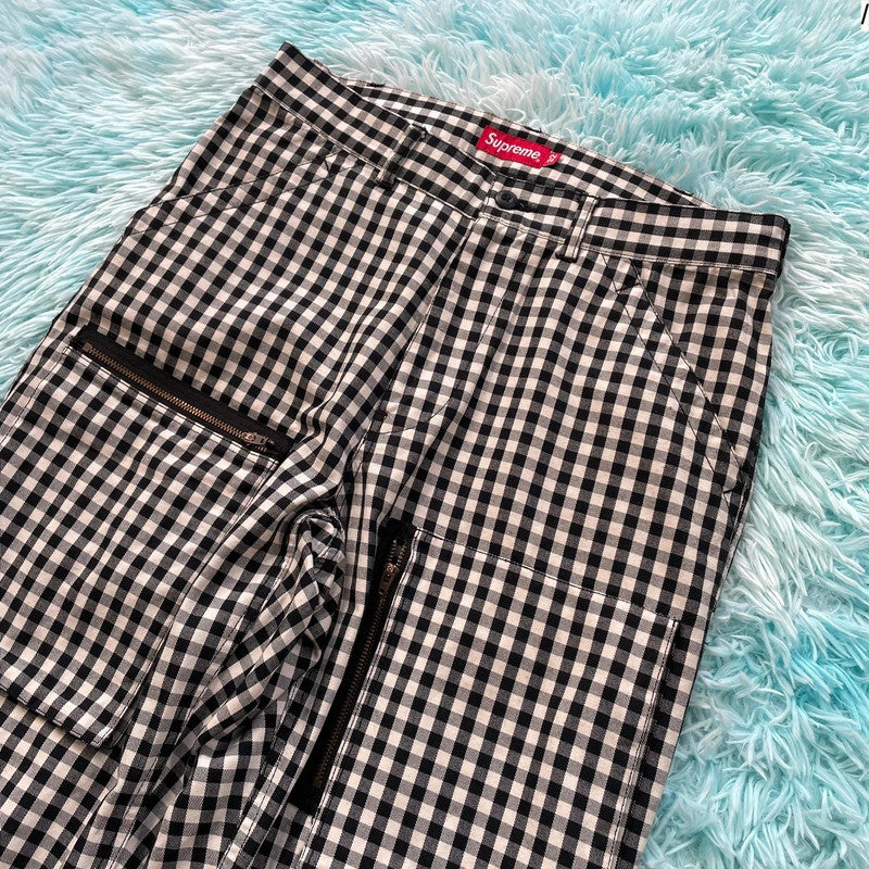 Black & White Supreme Gingham Flight Pants - 32W
