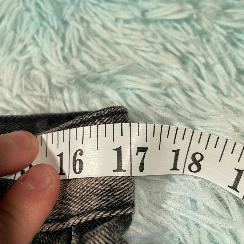 Grey Patterned Baggy Jeans - 34W