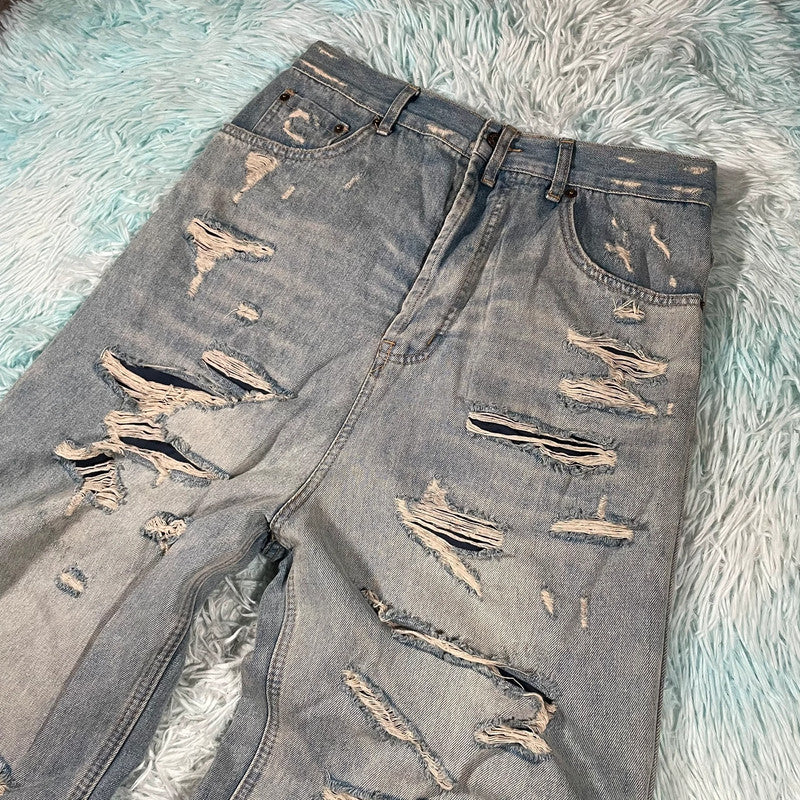 Light Blue Distressed Baggy Jeans Mijko - Medium