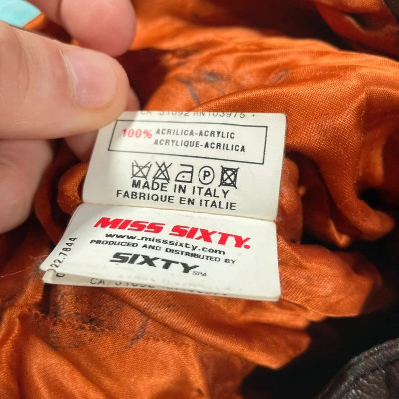 Vintage Y2K Miss Sixty Faux Fur Leather Jacket - Small