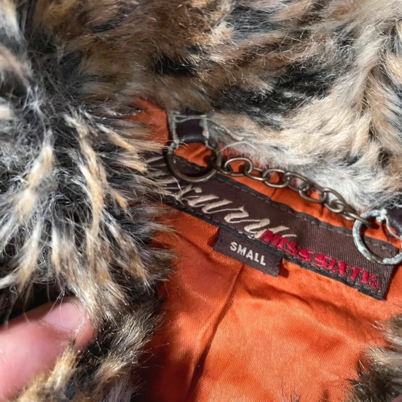 Vintage Y2K Miss Sixty Faux Fur Leather Jacket - Small