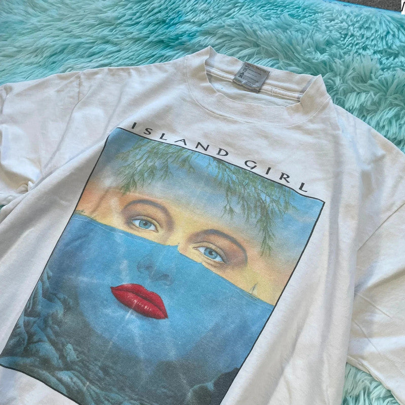Vintage 90s White Jim Warren Art Graphic T Shirt - Large