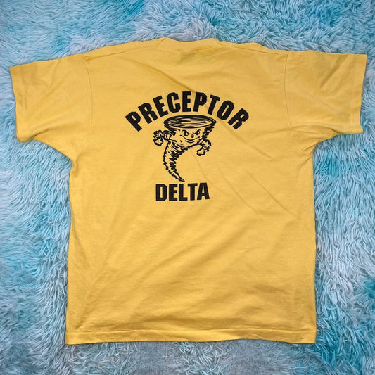 Vintage 90s Yellow Delta Fraternity Graphic T Shirt - XL