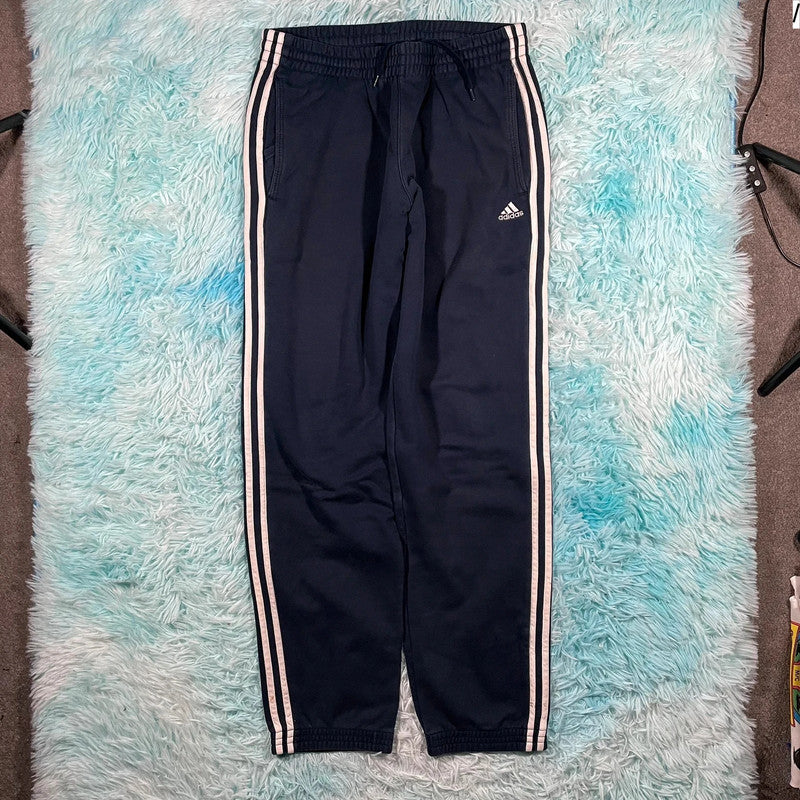 Navy Adidas Joggers Jogging Bottoms - Medium