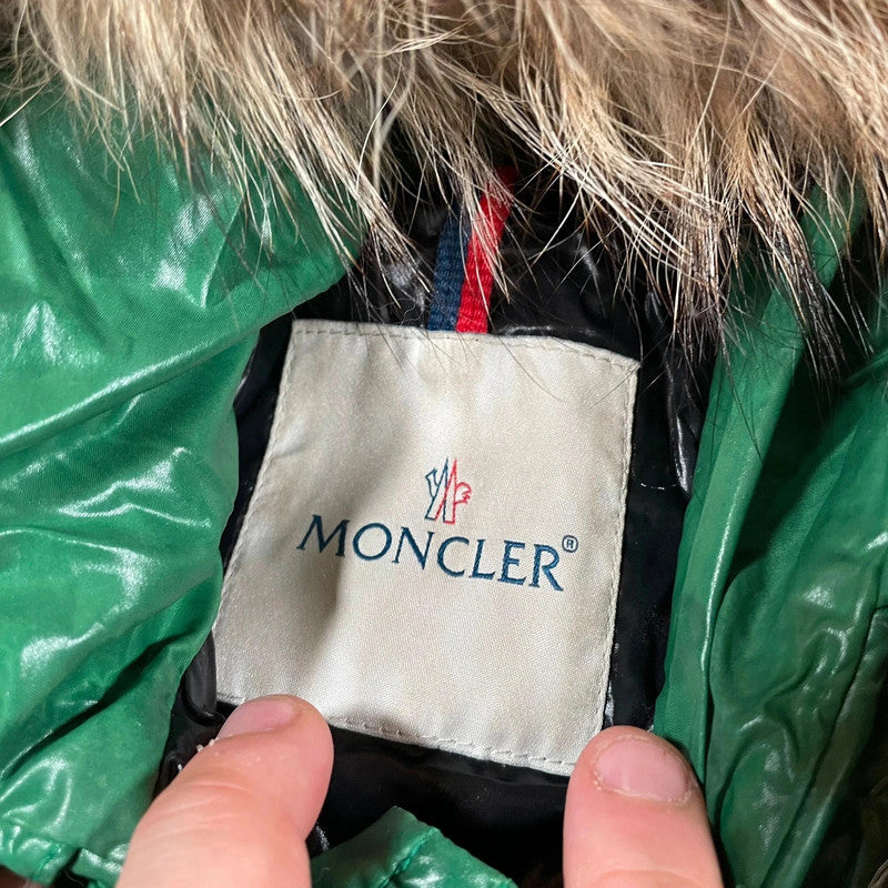 Vintage Green Moncler Puffer Jacket Alpes Fur Hood - Womens Large