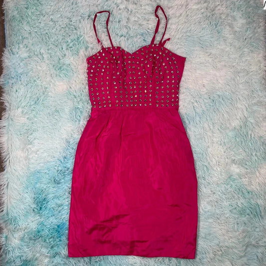 Vintage 80s Pink Jan Vanvelden Ball Gown Dress -