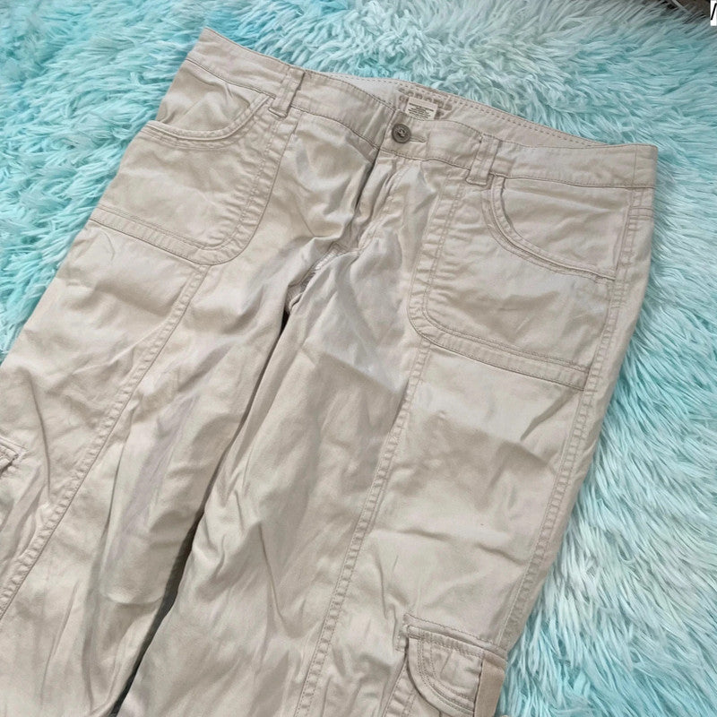 Vintage Y2K Beige Sonoma Cargo Trousers - Size 14