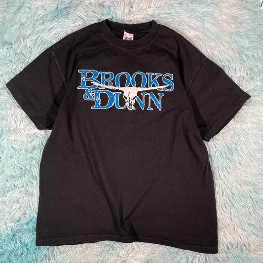 Vintage 90s Black Brooks & Dunn Country Band T Shirt - XL