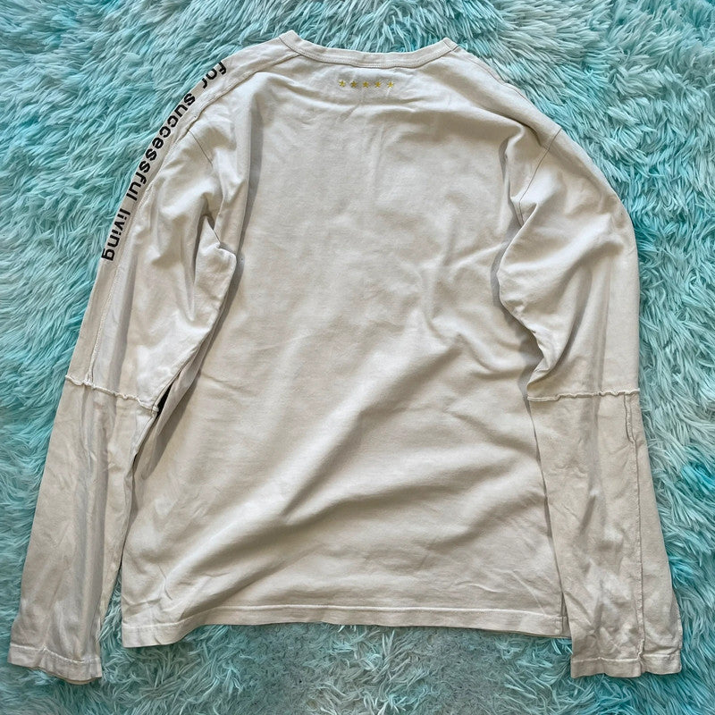 Vintage 00s White Diesel Long Sleeve T Shirt - XL