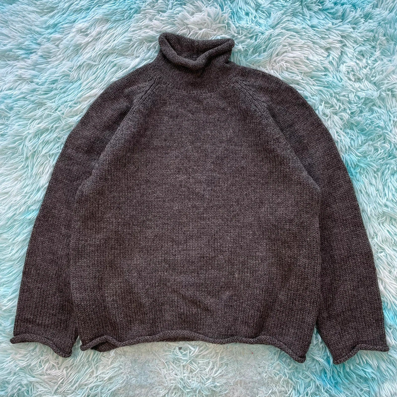 Vintage 90s Grey J Crew Wool Knitted Jumper - Small