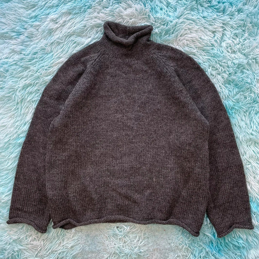 Vintage 90s Grey J Crew Wool Knitted Jumper - Small