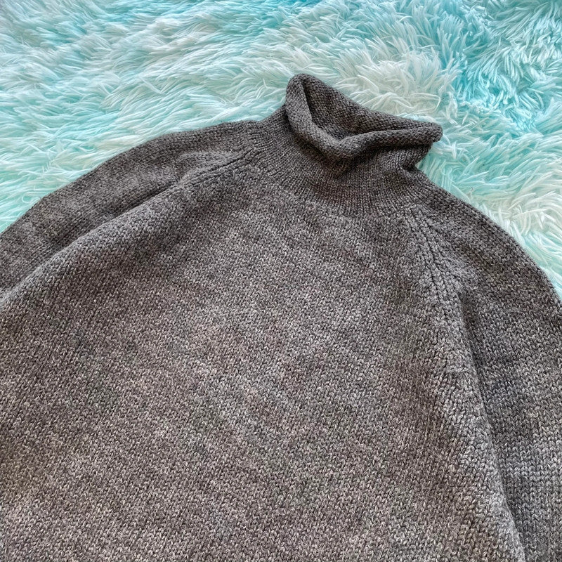 Vintage 90s Grey J Crew Wool Knitted Jumper - Small
