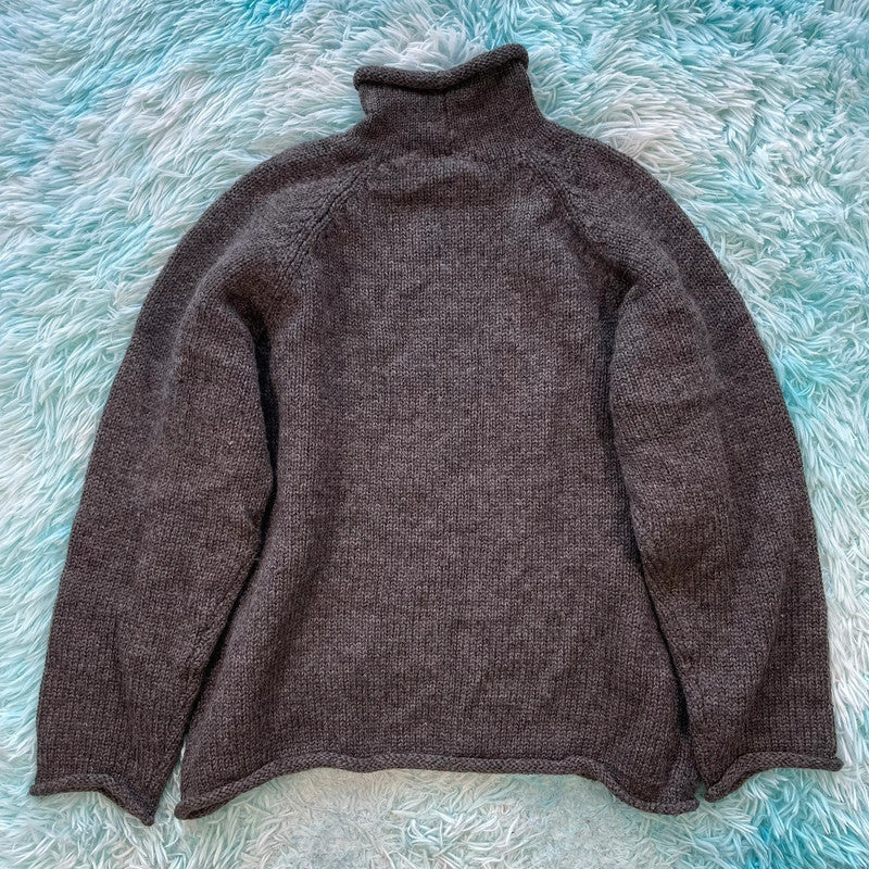 Vintage 90s Grey J Crew Wool Knitted Jumper - Small