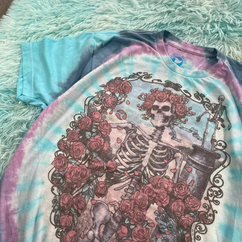 Grateful Dead Band T Shirt Tie Dye Liquid Blue - XXL