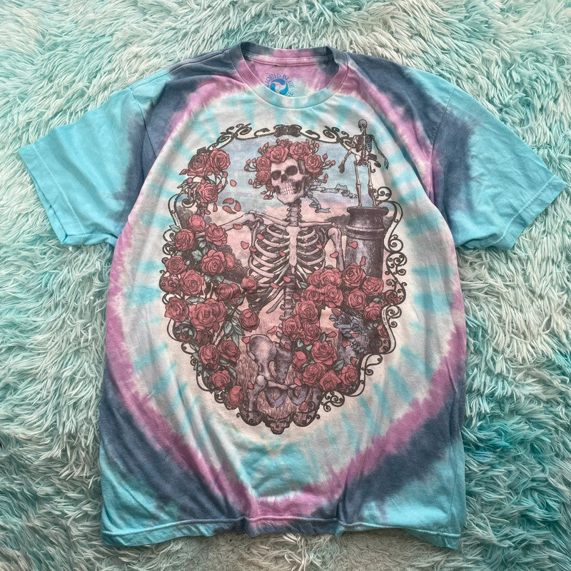 Grateful Dead Band T Shirt Tie Dye Liquid Blue - XXL