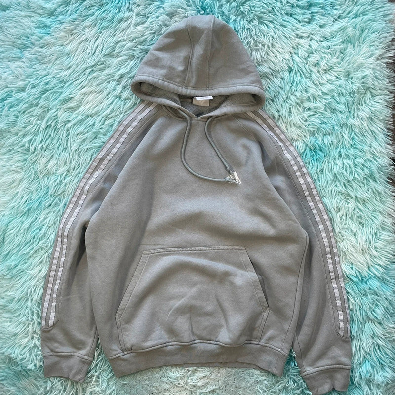 Vintage Sky Blue Adidas Hoodie Plain - Medium