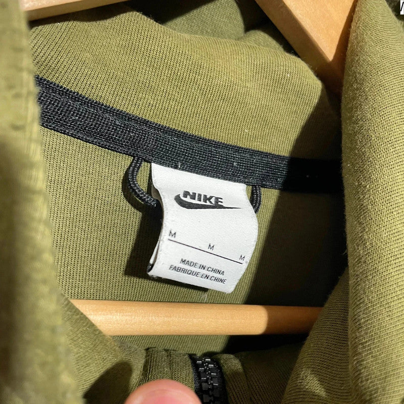 Khaki Green Nike Tech Fleece Hoodie - Medium
