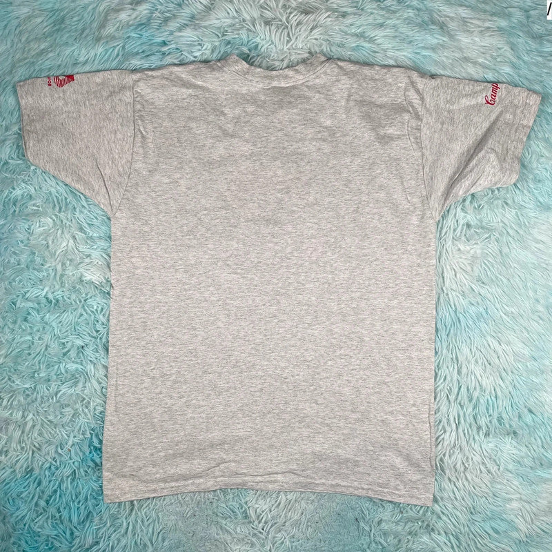 Vintage 90s Grey Robins Donuts Hockey Graphic T Shirt - Large