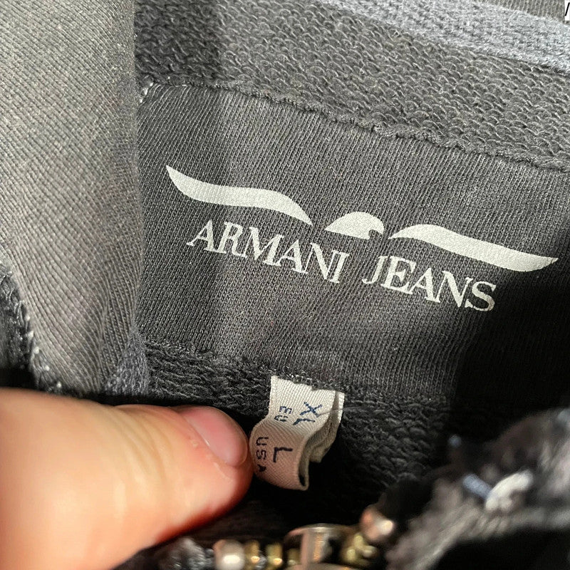 Vintage 00s Black Armani Jeans Hoodie - large