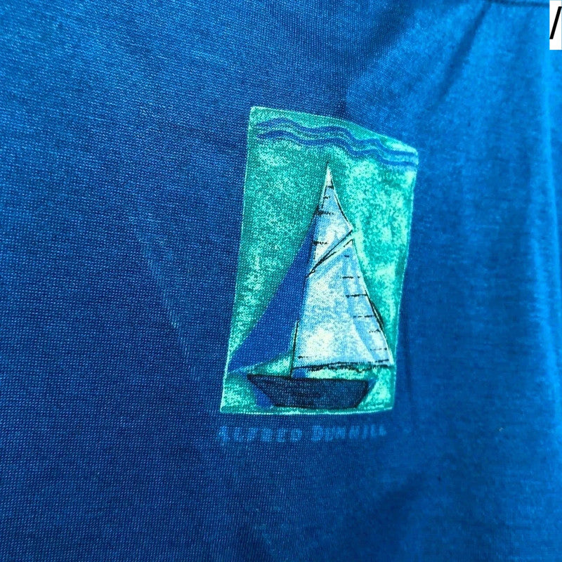 Vintage 80s Blue Dunhill Nautical T Shirt - XS