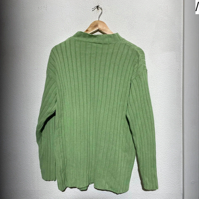 Vintage 00s Green Heavyweight Knitted Jumper BHS - Size 14