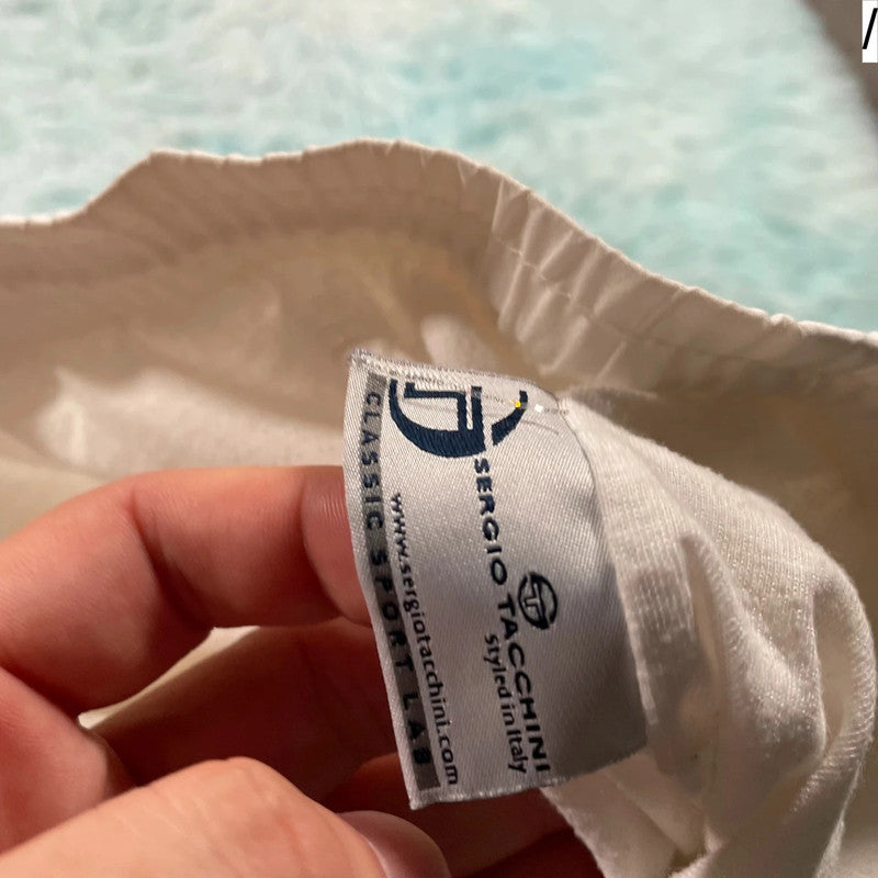 Vintage 90s White Sergio Tacchini Tracksuit Bottoms - Medium