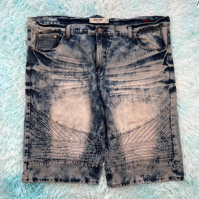 Vintage Bleach Dyed Jean Shorts Jorts - 46W