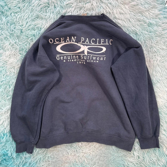 Vintage 90s Navy Ocean Pacific Sweatshirt - Medium
