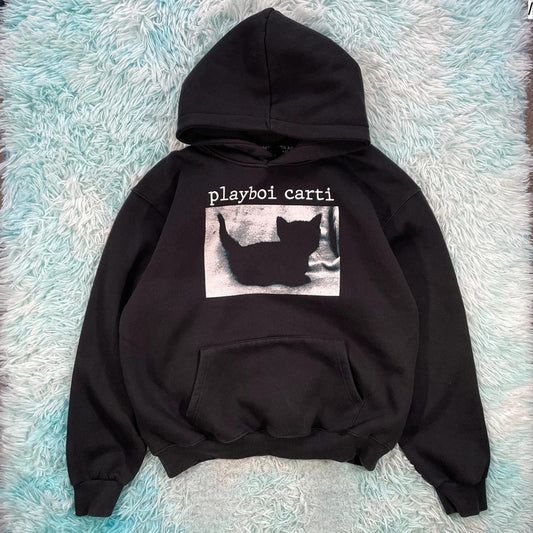 Black Playboi Carti Hoodie Graphic Whole Lotta Red - Medium