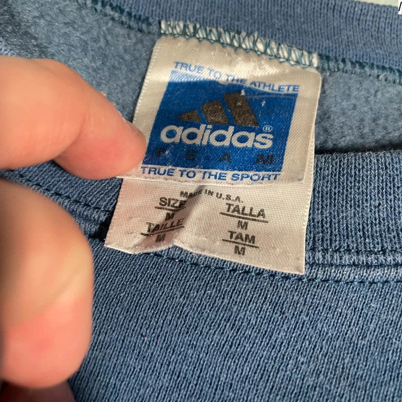 Vintage 90s Blue Adidas Sweatshirt - Medium