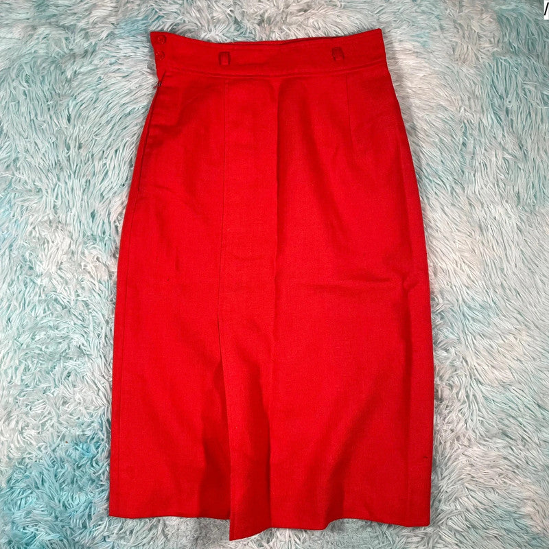 Vintage 80s Red Alexon Maxi Skirt - Size 14