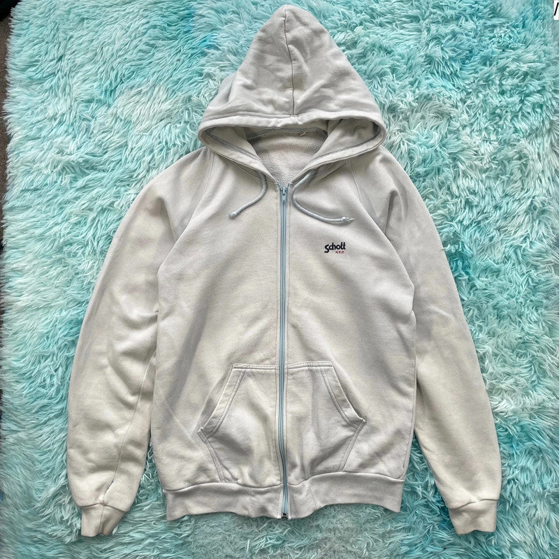 Baby Blue Schott Hoodie Full Zip - Medium