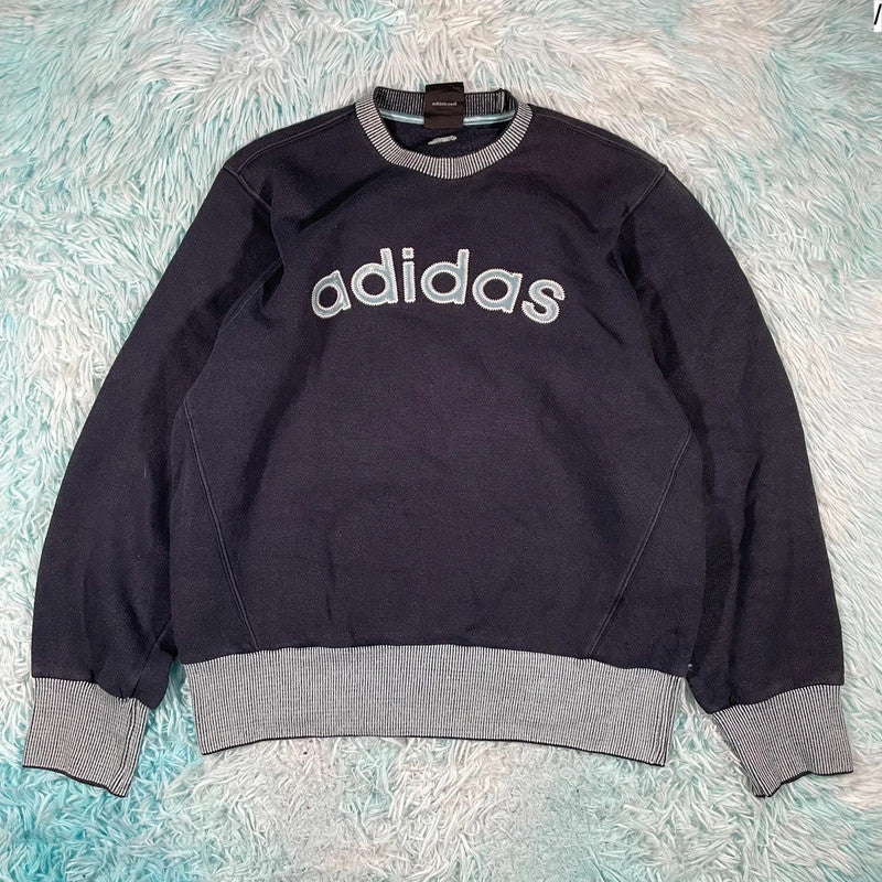 Vintage 90s Navy Adidas Sweatshirt - Small
