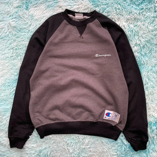 Grey & Black Champion Sweatshirt - Medium