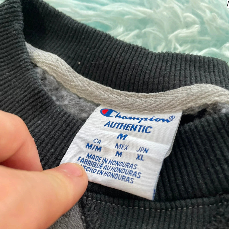 Grey & Black Champion Sweatshirt - Medium