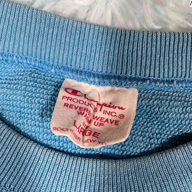 Baby Blue Champion Reverse Weave Sweatshirt - Large