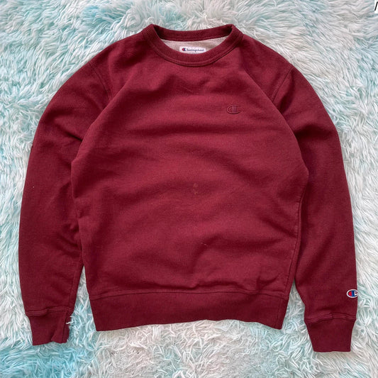 Vintage Maroon Champion Plain Sweatshirt - Small