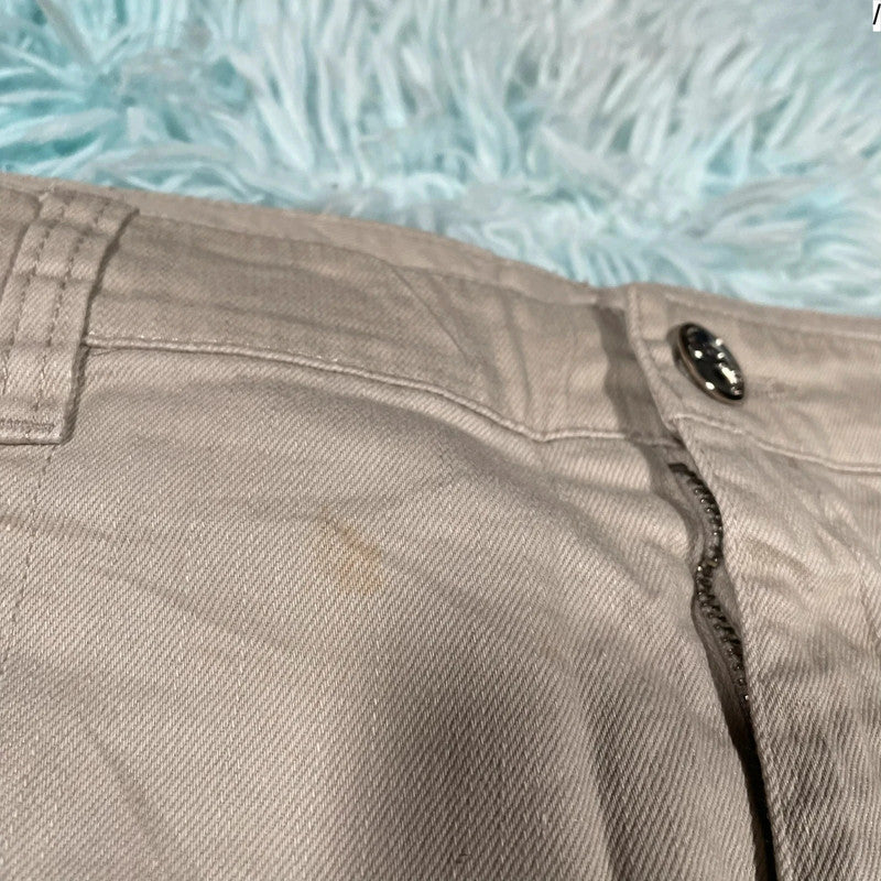 Vintage 00s Beige Midi Pencil Skirt - Size 6