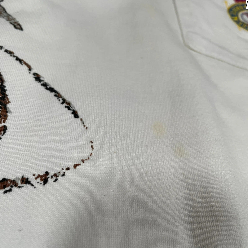 Vintage 90s White Funky Boss Polo Shirt - XXL