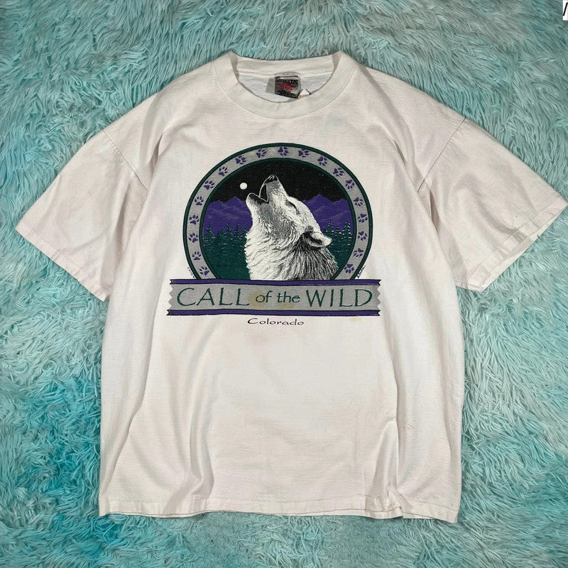 Vintage 90s Grey Wolf Graphic T Shirt - XL