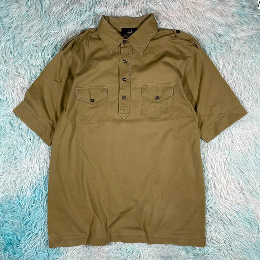 Khaki Dunhill Polo Shirt - Medium
