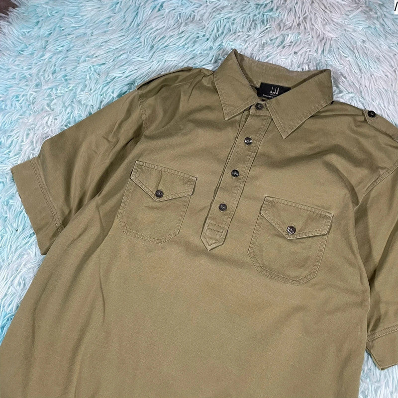Khaki Dunhill Polo Shirt - Medium
