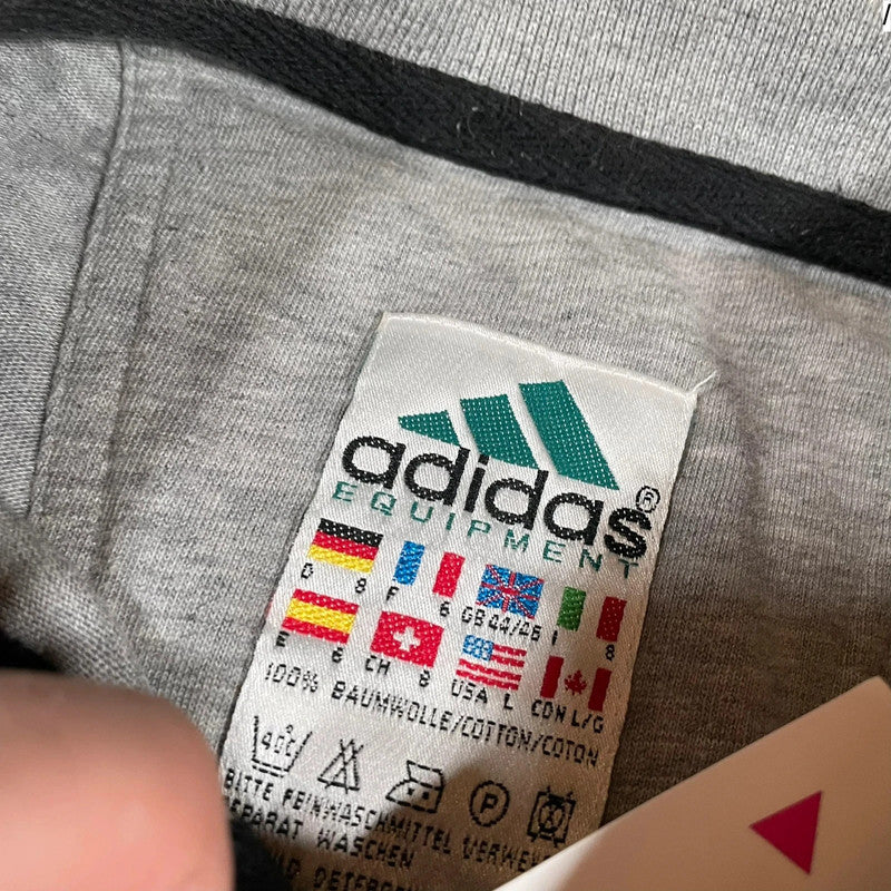 Vintage 90s Grey Adidas Equipment Polo Shirt - Large