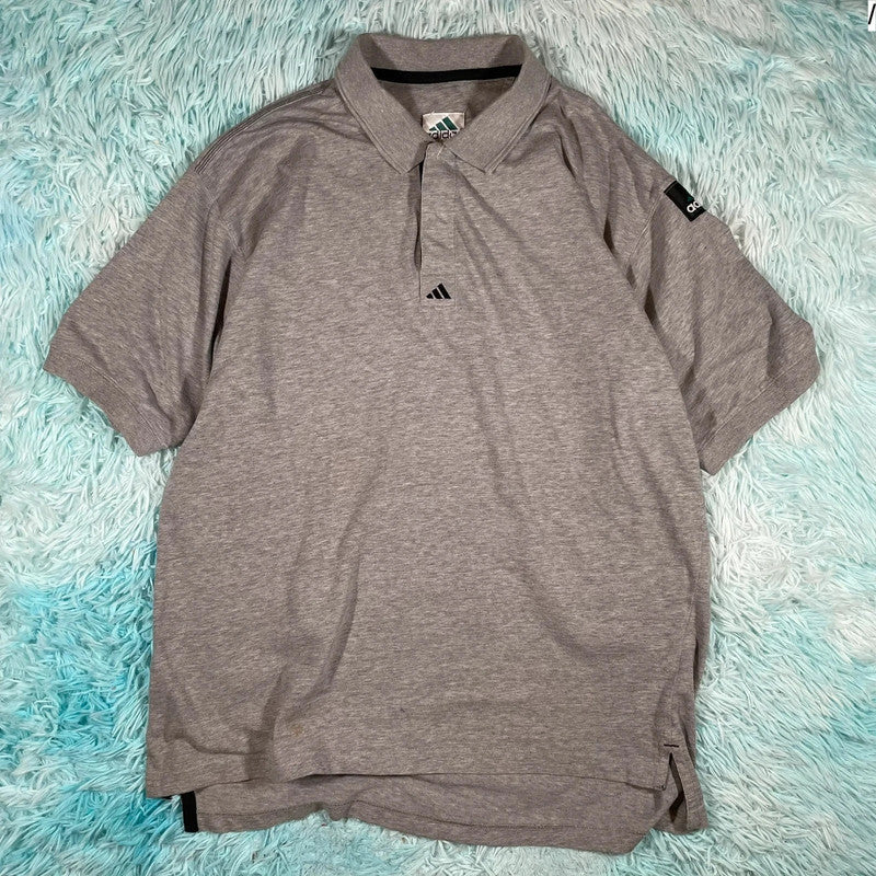 Vintage 90s Grey Adidas Equipment Polo Shirt - Large
