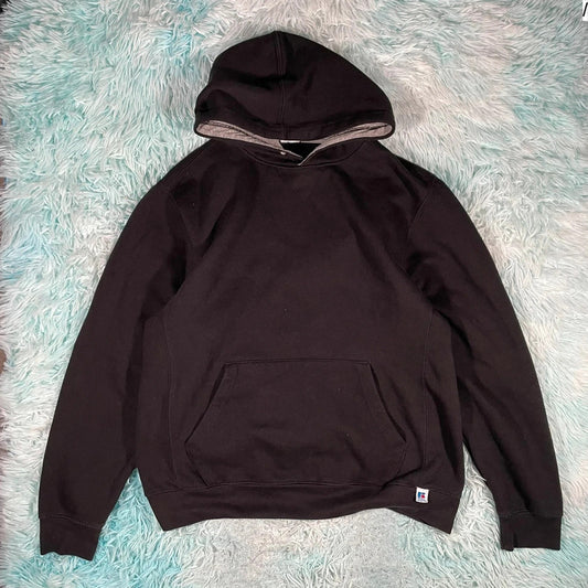 Black Russell Athletic Blank Hoodie - Large