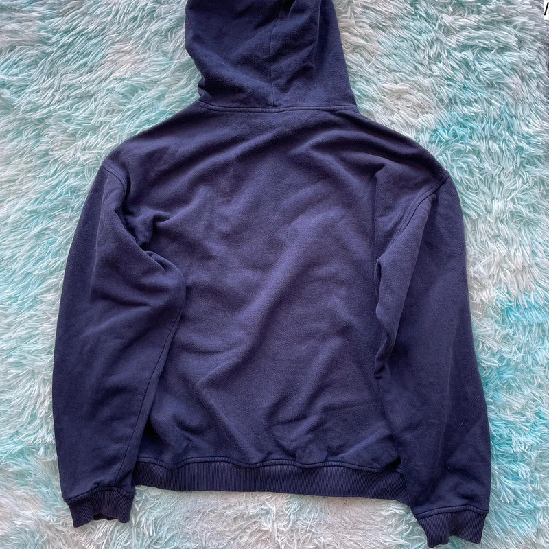 Vintage 00s Navy Fila Hoodie Spellout - Large