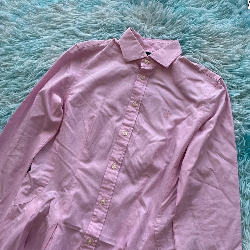 Pink Polo Ralph Lauren Shirt Dress Pleated - Size 8