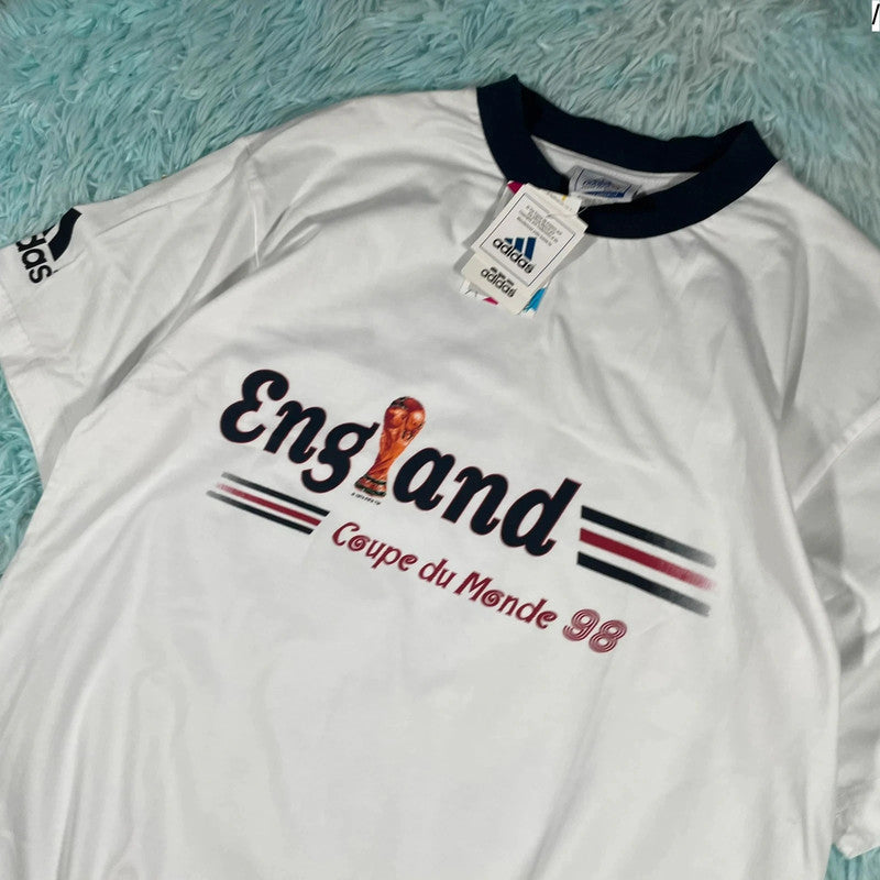 Vintage France 98 England Graphic T Shirt Adidas - Medium