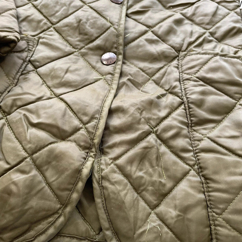 Vintage 80s Khaki Barbour Quilted Jacket - Large